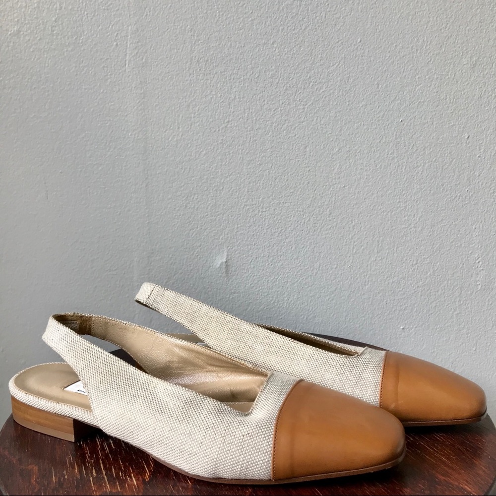 Talbots Minimalist Style Slingback Cap Toe Shoes - Picture 2 of 6